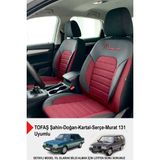 Gm Design Premium Serisi Lüks Keten Oto Koltuk Kılıfı (Tofaş Kartal-Şahin-Doğan-Serçe-Tempra Ile Uyumlu) - Bordo