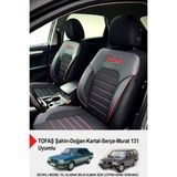 Gm Design Premium Serisi Lüks Keten Oto Koltuk Kılıfı (Tofaş Kartal-Şahin-Doğan-Serçe-Tempra Ile Uyumlu) - Siyah
