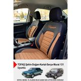 Gm Design Premium Serisi Lüks Keten Oto Koltuk Kılıfı (Tofaş Kartal-Şahin-Doğan-Serçe-Tempra Ile Uyumlu) - Taba