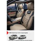 Gm Design Titanyum Serisi Lüks Keten Oto Koltuk Kılıfı -(Ford Focus-Fiesta Ile Uyumlu) - Bej