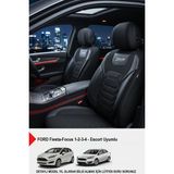Gm Design Titanyum Serisi Lüks Keten Oto Koltuk Kılıfı -(Ford Focus-Fiesta Ile Uyumlu) - Siyah
