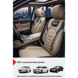 Gm Design Titanyum Serisi Lüks Keten Oto Koltuk Kılıfı (Opel Corsa-Astra-Vectra Uyumlu) - Bej