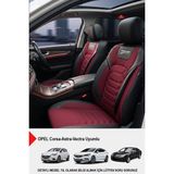 Gm Design Titanyum Serisi Lüks Keten Oto Koltuk Kılıfı (Opel Corsa-Astra-Vectra Uyumlu) - Bordo
