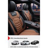 Gm Design Titanyum Serisi Lüks Keten Oto Koltuk Kılıfı (Opel Corsa-Astra-Vectra Uyumlu) - Taba