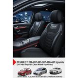 Gm Design Titanyum Serisi Lüks Keten Oto Koltuk Kılıfı-(Peugeot 206-207-208-306-307-407- Uyumlu) - Siyah