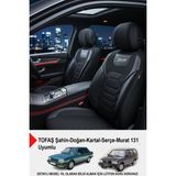Gm Design Titanyum Serisi Lüks Keten Oto Koltuk Kılıfı (Tofaş Kartal-Şahin-Doğan-Serçe-Tempra Uyumlu) - Siyah