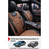 Gm Design Titanyum Serisi Lüks Keten Oto Koltuk Kılıfı (Tofaş Kartal-Şahin-Doğan-Serçe-Tempra Uyumlu) - Taba