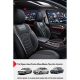 Gm Design Titanyum Serisi Lüks Keten Üniversal Oto Koltuk Kılıfı (Fiat Egea-Linea-Punto-Albea-Tipo-Uno Uyumlu) - Beyaz