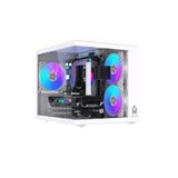 GM Game Master GM-X1 Tuştan Değişmeli 3X RGB Fanlı Gaming Mini Akvaryum m-ATX Beyaz Kasa