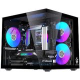 GM Game Master Gm-X1 Tuştan Değişmeli 3x Rgb Fanlı Gaming Mini Akvaryum M-Atx Siyah Kasa - Yok