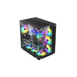 GM Game Master WJCOOLMAN ROBIN2 Uzaktan Kumandalı RGB 7 Fanlı Gaming Akvaryum Kasa Siyah 700 Watt PSU