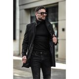 Gm Giyimarket Erkek Dar Kesim Uzun Kaşe Kaban - 3XL - Siyah