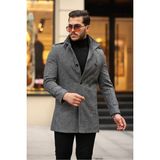 Gm Giyimarket Erkek Dar Kesim Uzun Kaşe Kaban - Desenli
