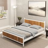 Gm Metal Çift Kişilik Karyola, Beyaz Ceviz, 150X200