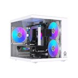 Gm-x1 Tuştan Değişmeli 3x Rgb Fanlı Gaming Mini Akvaryum M-atx Beyaz Kasa