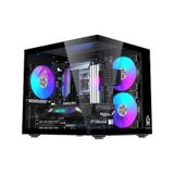 Gm-x1 Tuştan Değişmeli 3x Rgb Fanlı Gaming Mini Akvaryum M-atx Siyah Kasa