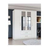Gm0035 Esil 4 Kapılı 2 Çekmeceli Aynalı Gardrop Dolap Beyaz