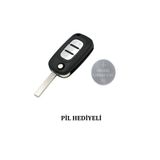 GMA KEYS Fluence Megane3 3 Buton Araba Kumanda Boş Kap Oto Anahtar Kabı Pil Hediyeli 1.ci Kalite