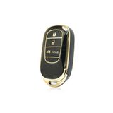 GMA KEYS Honda Yeni Fe1 Civic Crv Hrv Accord 3 Buton Nano Anahtar Kılıfı Siyah Gold Altın Renk
