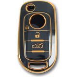 Gma Keys Lüx Fiat Egea Sustalı 3 Buton Nano Anahtar Kılıfı Siyah Gold 1.ci Kalite