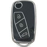 Gma Keys Lüx Fiat Fiorino Linea Ducato Boxer Jumper Sustalı Nano Anahtar Kılıfı Siyah Silver Gümüş Renk