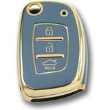 Gma Keys Lüx Hyundai Bayon I10 I20 IX35 Elantra Tucson Anahtar Kılıfı Sustalı Model Gri Gold Altın Renk