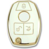 Gma Keys Lüx Mercedes Benz 2001-2016 Arası Be Tipi Nano Anahtar Kılıfı Beyaz Gold Altın Renk