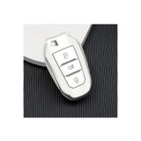 Gma Keys Lüx Peugeot 208 308 508 2008 3008 5008 Rifter Nano Anahtar Kılıfı Beyaz Gümüş Silver Renk Far Açmalı