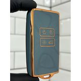 Gma Keys Lüx Renault Clio E-Tech Austral Megane E-Tech 4 Buton Nano Anahtar Kılıfı Gri Gold Renk