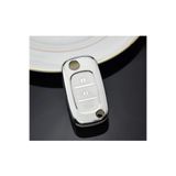 GMA KEYS Megane 3 Fluence 3 Buton Beyaz Gümüş Renk Nano Oto Anahtar Kumanda Kabı Kılıfı