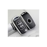 GMA KEYS Megane 4 Joy - Clio 5 Captur Taliant Express Sustalı 3 Buton Nano Anahtar Kılıfı Siyah Gümüş Renk