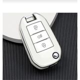 Gma Keys Peugeot 3008 208 308 Rifter Citroen C4 Opel Combo Sustalı Farlı Nano Anahtar Kılıfı Beyaz Gümüş Renk