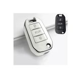 GMA KEYS Peugeot 301 308 208 508 2008 3008 Citroen C3 C4 Opel Combo Nano Sustalı Anahtar Kılıfı Beyaz Gümüş