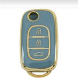 Gma Keys Renault Megane 3 Fluence 3 Buton Sustalı Nano Anahtar Kılıfı Gri Gold Altın Renk 1.ci Kalite