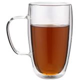Gmark Büyük Kahve Kupaları 2'li Set (445 ml), Çift Duvarlı Bardak Bardağı, Çay, Latte, Espresso, Meyve Suyu veya Su için Yalıtımlı Kahve Fincanları GM2030