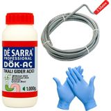 Gmc De Sarra Dök-Aç 1 Litre Banyo Lavabo Gider Açıcı ve 5mm 3 Metre Şiş Yay Kılavuz Susta Set - 1 lt