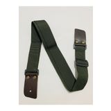 GMC MUSIC STORE Guitar Strap Hakiki Deri Uçlu Haki Yeşili Gitar Askısı