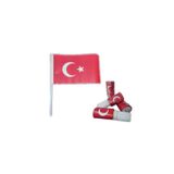 GMG 100 Adet Çubuklu Kağıt Türk Bayrağı Çıtalı Sopalı Ayyıldız Baskılı Bayrak