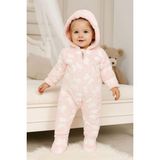 GMG Collection Baby Kız Bebek Kelebekli Kapüşonlu Peluş Tulum, Welsoft Tulum, Uyku Tulumu, Astronot Tulum - Pembe - 9 - 12 Ay