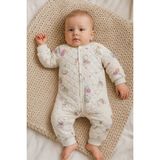 GMG Collection Baby Kız - Erkek Baklava Desenli Içi Yünlü Uyku Tulumu, Tulum, Astronot Tulumu - Ekru - 18 - 24 Ay