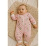 GMG Collection Baby Kız - Erkek Baklava Desenli Içi Yünlü Uyku Tulumu, Tulum, Astronot Tulumu - Pembe - 24 - 36 Ay
