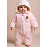 GMG Collection Baby Wellsoft Kapüşonlu Fermuarlı Kışlık Bebek Tulum - Pembe - 6 - 9 Ay