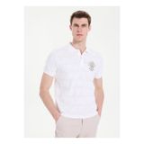 GMG FIRENZE Beyaz Erkek Slim Fit Logo Baskılı T-Shirt GU26MSS03017