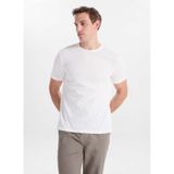 GMG FIRENZE Beyaz Slim Fit Flamlı T-Shirt, L, 5003368403, Ekru, Erkek