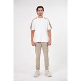 gmg firenze Bisiklet Yaka 00:39 Baskılı Erkek T-Shirt - Ekru - XL