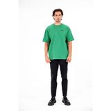 gmg firenze Bisiklet Yaka Arka Bedeni Inek Baskılı Erkek T-Shirt - Yeşil