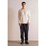 gmg firenze Bisiklet Yaka Basic Triko Erkek Kazak - Ekru - 2XL