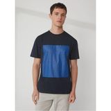 Gmg Firenze Bisiklet Yaka Baskılı Erkek T-shirt - Lacivert