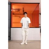 gmg firenze Bisiklet Yaka Cep Detaylı Oversize Erkek T-Shirt - Ekru