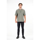 gmg firenze Bisiklet Yaka Error Baskılı Erkek T-Shirt - Yeşil - XL